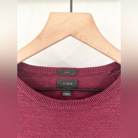 J. Crew Slim Men’s Pullover Burgundy Size Medium - Picture 5 of 6